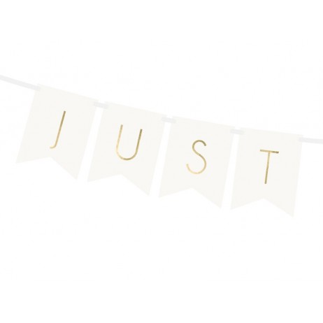 Bröllopsbanner - Just Married - Vit 15 x 155 cm Bröllopsbanner - Just Married - Vit 15 x 155 cm