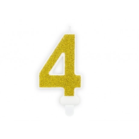 Födelsedagsljus 4 - guldglitter Födelsedagsljus 4 - guldglitter