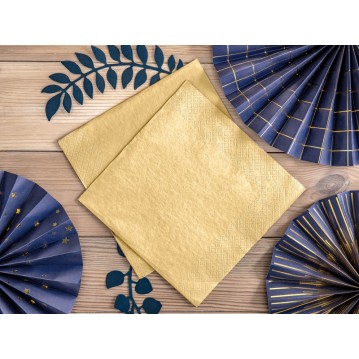 20 st Guld Metallic middagsservetter 20 st Guld Metallic middagsservetter