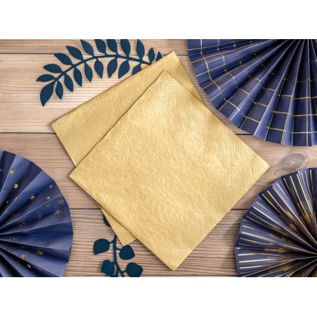 20 st Guld Metallic middagsservetter 20 st Guld Metallic middagsservetter
