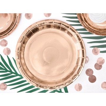 6 st Papp tallrikar rosé guld 23cm 6 st Papp tallrikar rosé guld 23cm