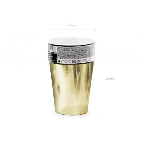 6 st Pappmuggar guld 22cl 6 st Pappmuggar guld 22cl