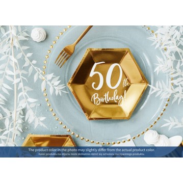 6 st Sexkantiga engångstallrikar 50 år - 20cm 6 st Sexkantiga engångstallrikar 50 år - 20cm
