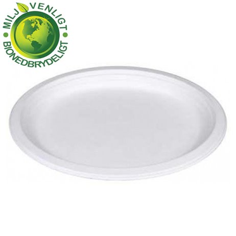 50 st Papp tallrikar 22,5cm av ekologiskt sockerrör 50 st Papp tallrikar 22,5cm av ekologiskt sockerrör