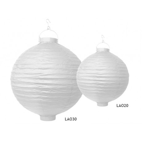 Rispapperslampa med LED-ljus Vit 30 cm Rispapperslampa med LED-ljus Vit 30 cm