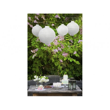 Rispapperslampa med LED-ljus Vit 30 cm Rispapperslampa med LED-ljus Vit 30 cm