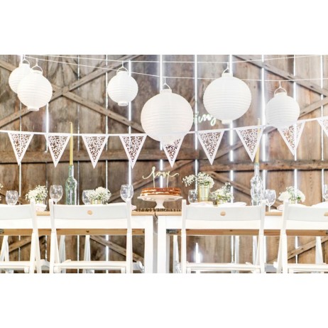 Rispapperslampa med LED-ljus Vit 30 cm Rispapperslampa med LED-ljus Vit 30 cm