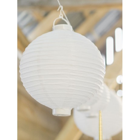 Rispapperslampa med LED-ljus Vit 30 cm Rispapperslampa med LED-ljus Vit 30 cm