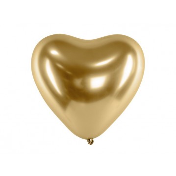 50 st. Chrome hjärta ballonger - Guld 12" 50 st. Chrome hjärta ballonger - Guld 12"